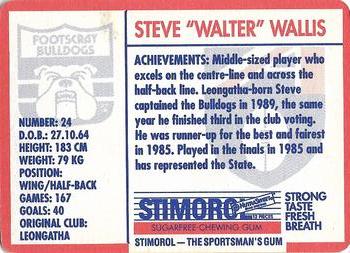 1991 Scanlens Stimorol #75 Steven Wallis Back